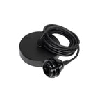 Rosace de plafond et cordon de suspension noir 250 cm