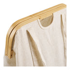 Sac à linge Noto textile écru et brun armature bambou vue de détail