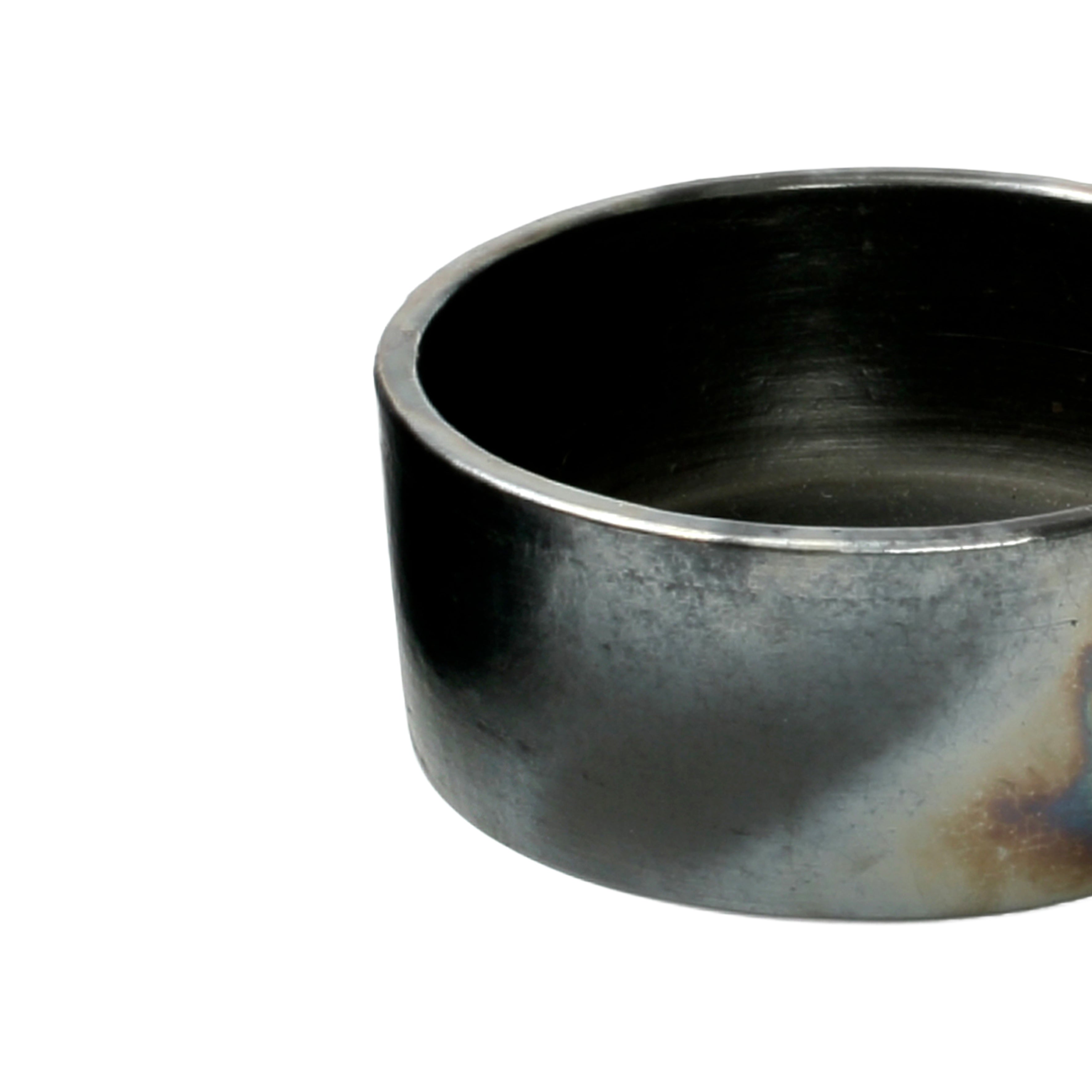 Saladier cylindrique en terre cuite noircie 15 cm, vue 3