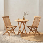Chaise Toledo teck naturel repliée vue de profil