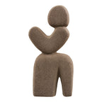 Sculpture décorative personnage céramique brune vue de face