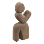 Sculpture décorative personnage céramique brune