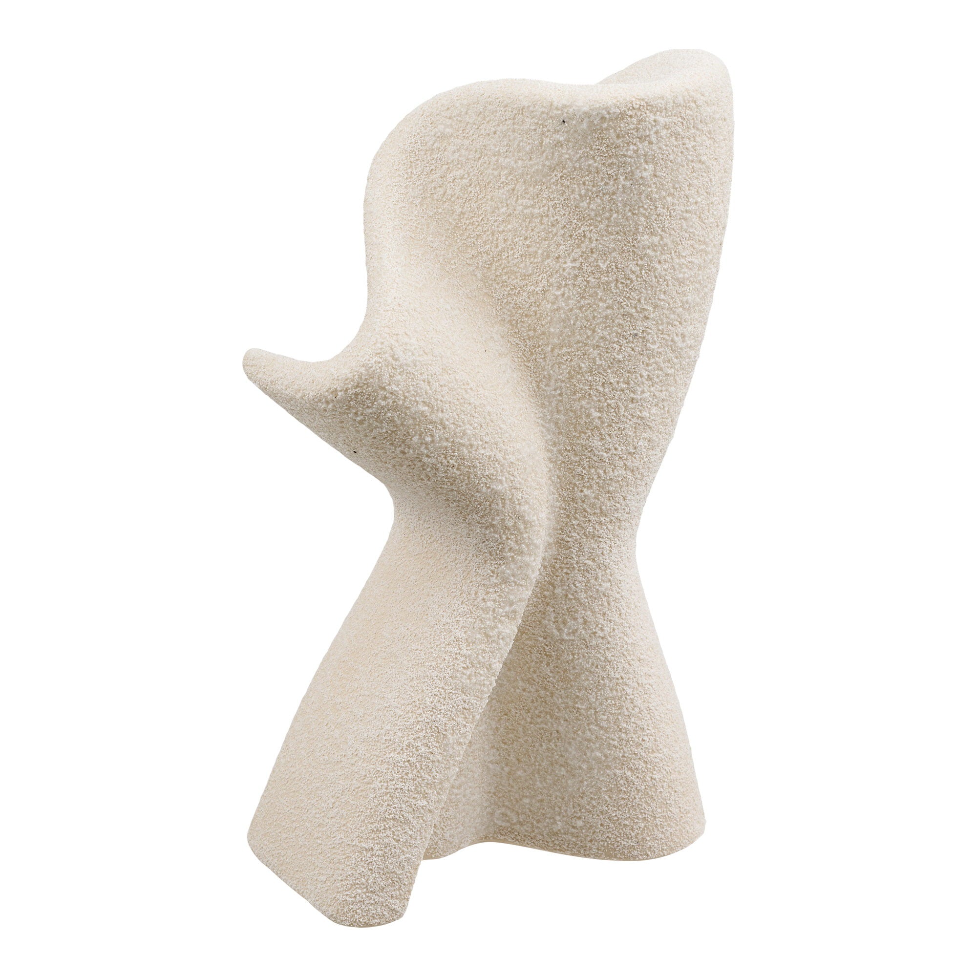 Sculpture décorative torsadée céramique blanche