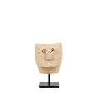 Sculpture tête Sumba en grès sur socle 13 cm