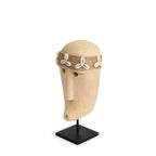 Sculpture visage Sumba à bandeau de cauris sur socle 19 cm, vue 4