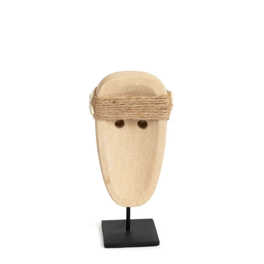 Sculpture visage Sumba à bandeau de cauris sur socle 19 cm, vue 5