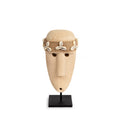 Sculpture visage Sumba à bandeau de cauris sur socle 19 cm