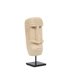 Sculpture visage Sumba à coiffe gravée sur socle 19 cm, vue 5