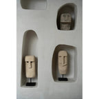 Sculpture visage Sumba à coiffe gravée sur socle 19 cm, vue 8