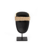 Sculpture visage Sumba en grès noir sur socle 16 cm, vue 7