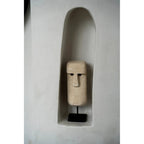 Sculpture visage Sumba en grès sur socle 19 cm, vue 4