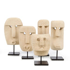 Sculpture visage Sumba en grès sur socle 19 cm, vue 7