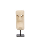Sculpture visage Sumba en grès sur socle 19 cm