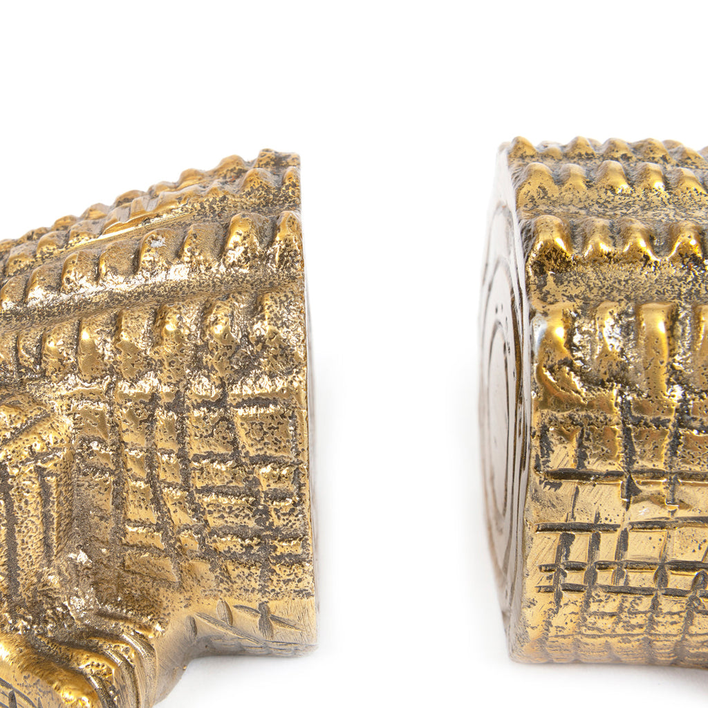 Serre-livres crocodile en aluminium finition laiton, vue 3