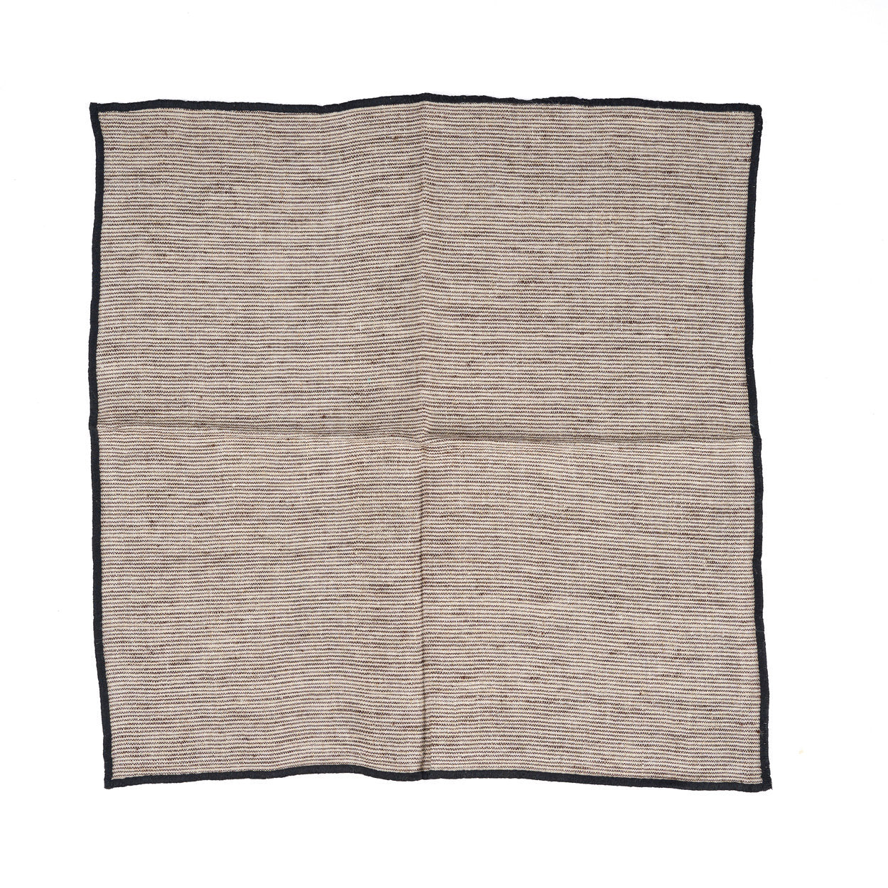 Serviette de table Code en lin à fines rayures noires 45x45 cm, vue 6