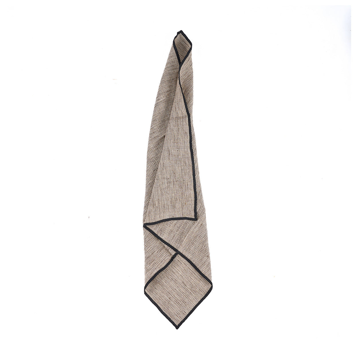 Serviette de table Code en lin à fines rayures noires 45x45 cm
