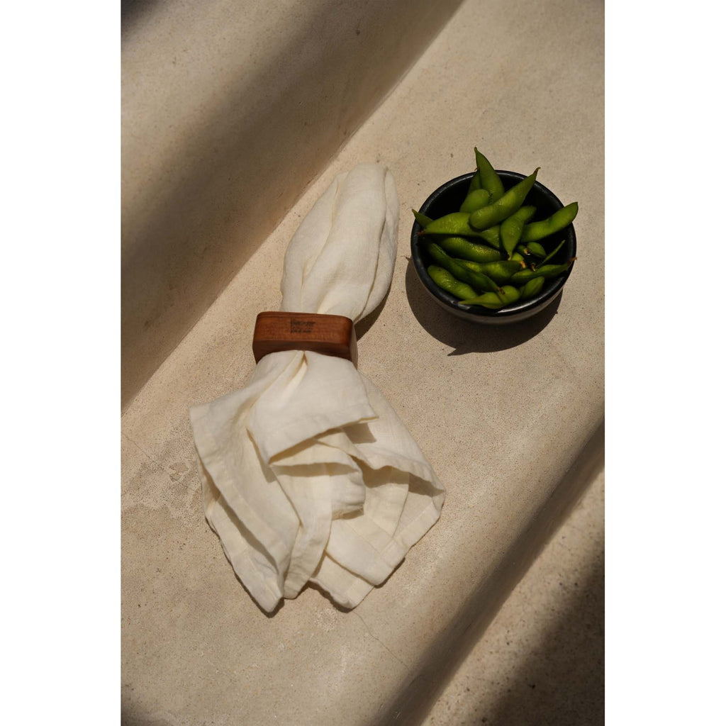 Serviette de table en lin lavé blanc 45x45 cm, vue 7