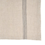 Serviette de table Lint Biscuit en lin naturel à bandes noires 45x45 cm, vue 5