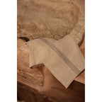 Serviette de table Lint Biscuit en lin naturel à bandes noires 45x45 cm, vue 6