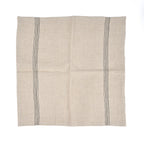 Serviette de table Lint Biscuit en lin naturel à bandes noires 45x45 cm, vue 8