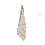 Serviette de table Lint Biscuit en lin naturel à bandes noires 45x45 cm
