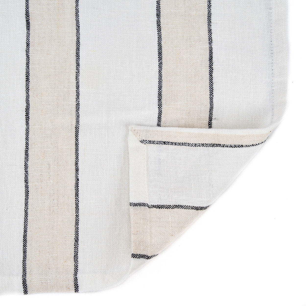 Serviette de table Provence en lin blanc à rayures 45x45 cm, vue 5