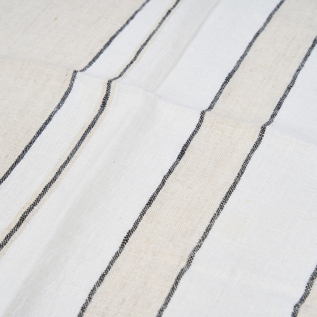 Serviette de table Provence en lin blanc à rayures 45x45 cm, vue 6