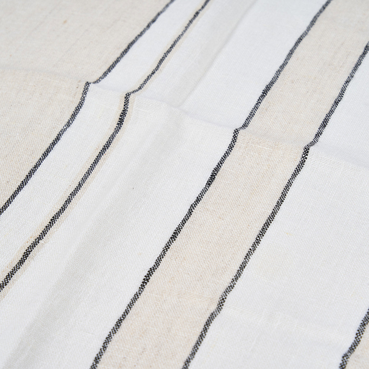 Serviette de table Provence en lin blanc à rayures 45x45 cm, vue 6