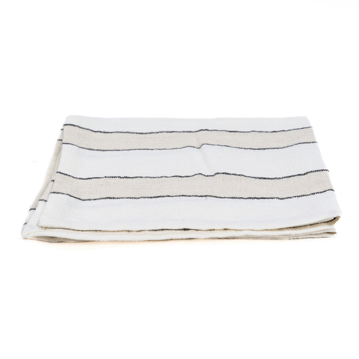 Serviette de table Provence en lin blanc à rayures 45x45 cm, vue 7