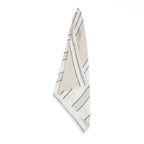 Serviette de table Provence en lin blanc à rayures 45x45 cm