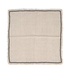 Serviette de table Tuscany en lin naturel à surpiqûre noire 45x45 cm, vue 3