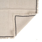 Serviette de table Tuscany en lin naturel à surpiqûre noire 45x45 cm, vue 4