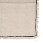 Serviette de table Tuscany en lin naturel à surpiqûre noire 45x45 cm, vue 5