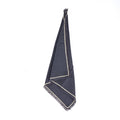 Serviette de table Tuscany en lin noir à surpiqûre écrue 45x45 cm