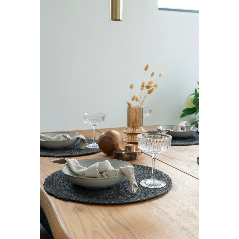 Dimensions Bombay Placemat - Braided Jute Anthracite Grey - Round ø38 cm - Set of 4