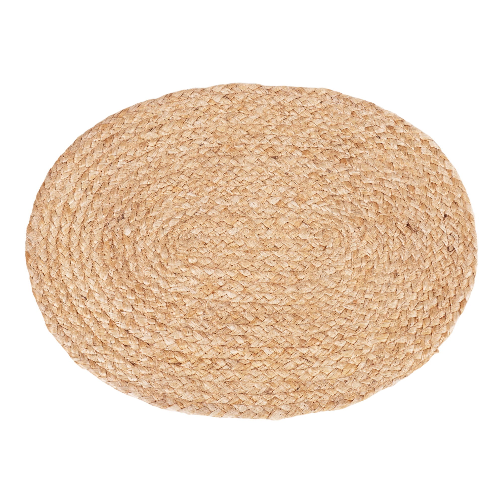 Set de table Bombay jute tressé naturel forme ovale vue individuelle dessus