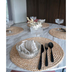 Sets de table Bombay jute naturel dressage table marbre vaisselle verre cristal
