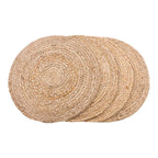 Set de table Bombay jute tressé naturel lot de 4 superposés vue du dessus