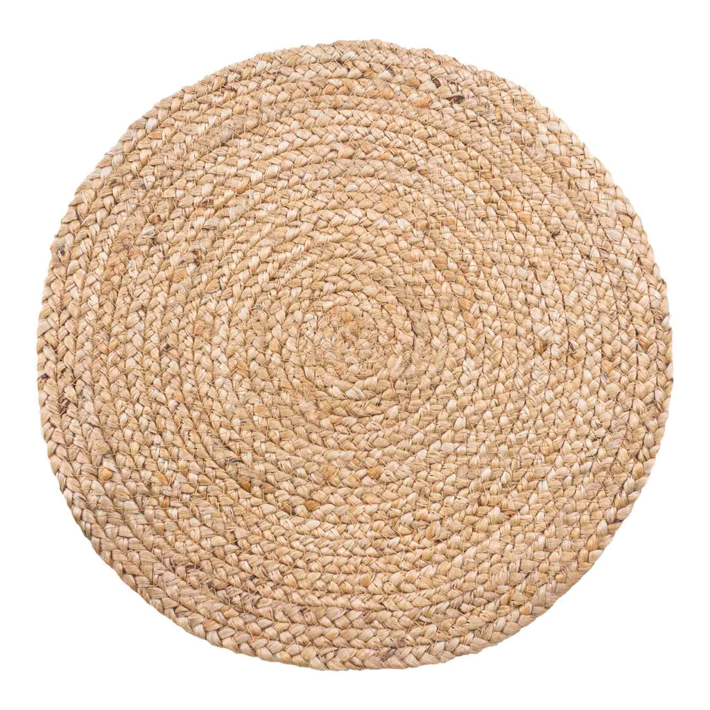 Set de table rond Bombay jute naturel Ø 38 cm vue de dessus détail spirale