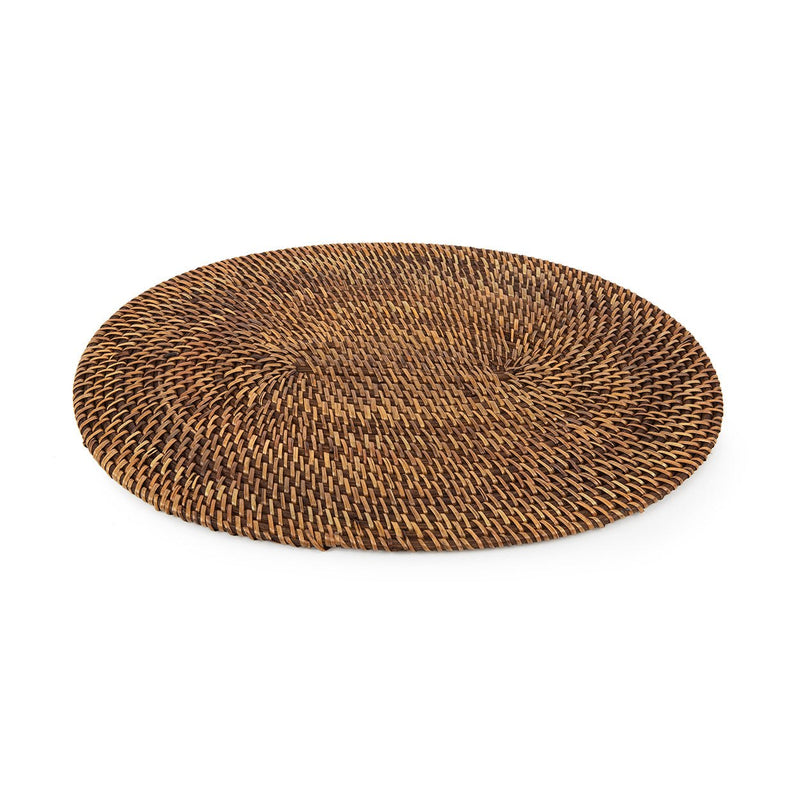 Dimensions Set de table ovale Colonial en rotin brun 40 x 30 cm