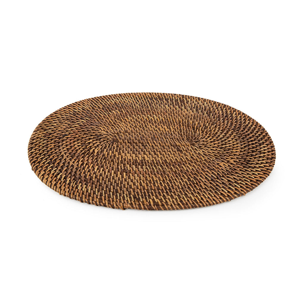 Set de table ovale Colonial en rotin brun 40 x 30 cm