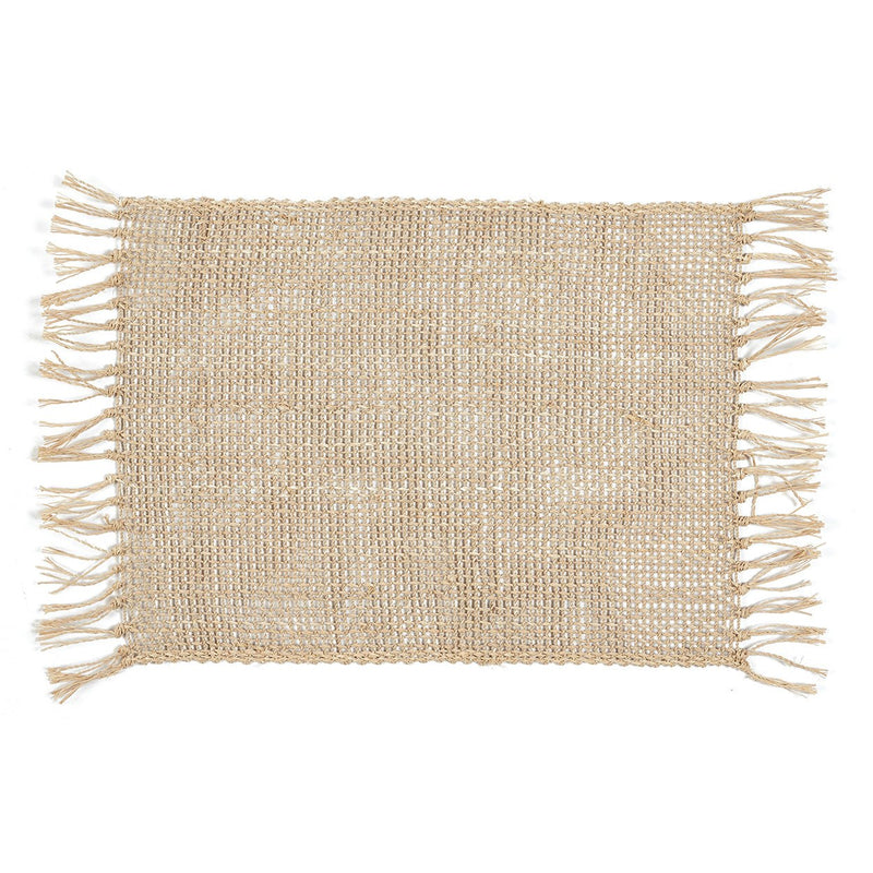 Dimensions Set de table rectangulaire Isey en jonc de mer ajouré 50 x 30 cm
