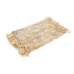 Set de table rectangulaire en raphia crocheté à franges 60 x 35 cm