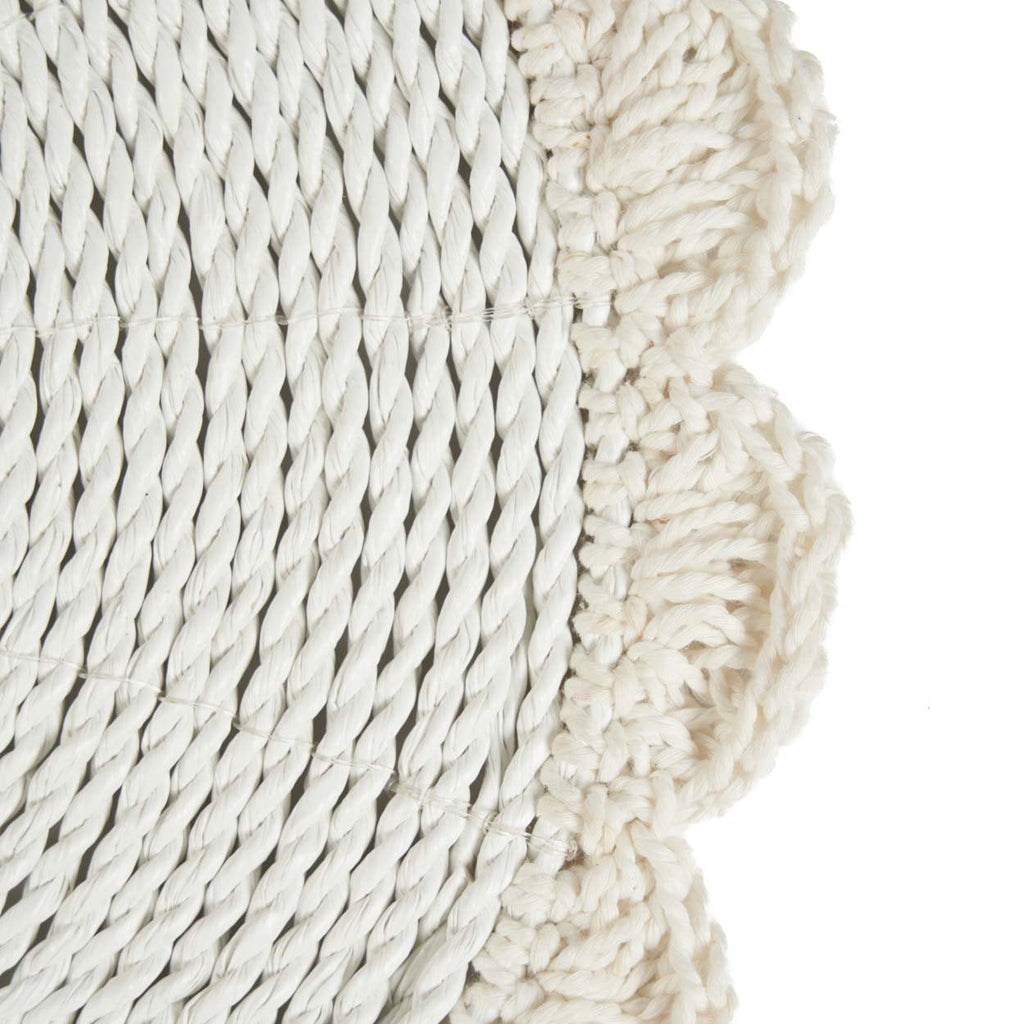 Set de table rond en cordon blanc à festons crochetés 40 cm, vue 3