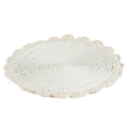 Set de table rond en cordon blanc à festons crochetés 40 cm, vue 5