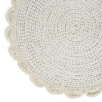 Set de table rond en cordon blanc à festons crochetés 40 cm, vue 6