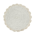 Set de table rond en cordon blanc à festons crochetés 40 cm