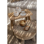 Set de table rond crocheté à large frange de palme 45 cm en situation