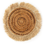 Set de table rond en feuille de bananier à frange de raphia 45 cm
