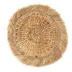 Set de table rond en jacinthe d'eau à frange de raphia 45 cm
